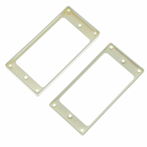 Dopro Set of 2 Plastic Humbucker Pickup Ring Pickup Mounting Frame Curved Bottom 35 for Neck and 79 for Bridge Pickup White - Image 2