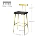 YAUKTAK Bar Stools Set of 2, Tall Bar Stools with Backrest and Footrest, Counter Height Bar Chairs, Industrial Barstools with PU Leather Cushion, for Kitchen, Dining Room, Bar, Cafe (Gold) KBS515GC