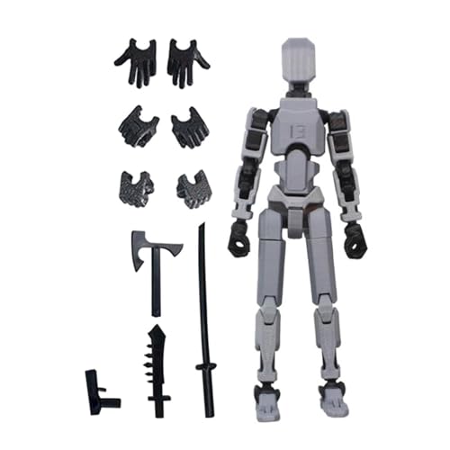 Image of HEAVENGLOW 3D Printed Multi Jointed Movable Male Action Figure for Collection Role Play Grey and Black|1 Set Action Figure Male Body with Accessories Toys & Hobbies | Action Figures | Action Figures