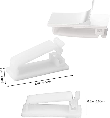 SOULWIT® 50 x Self-Adhesive Cable Management Clips for USB Cable TV, Charger, Audio, Wire Clamp for Table, Car, Office, Home