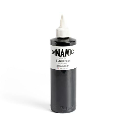 Dynamic Color Tinta de tatuaje negra - Botella de 240 ml (8 oz)