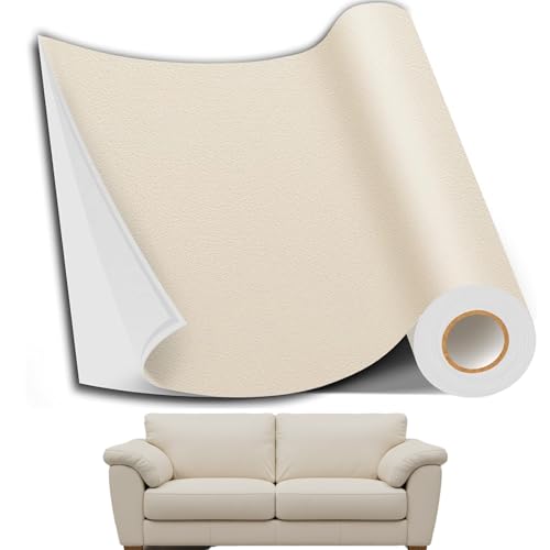 ZJXKJGS Parche de Cuero, 60 x 137cm, Parches Polipiel, Parches para Sofa Polipiel, Cuero Adhesivo, para Reparación y Renovación de Muebles, Sofás, Asientos de Coche, Cabeceras y Bolsos (Beige)