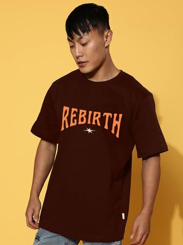 Image of Veirdo Cotton Drop Shoulder Round Neck Oversized Baggy Fit Front & Back Graphic Printed Half Sleeve T-Shirt Men (Available in from S to 2XL)