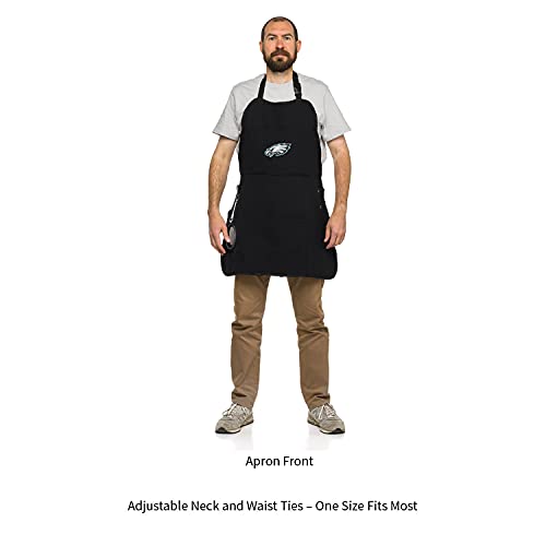 Team Sports America Nfl Philadelphia Eagles Ultimate Grilling Apron | Bottle Opener And Insulated Beverage Holder | Heavy Duty Durable Cotton Canvas 300 Gsm | Machine Washable | Adjustable Straps #TOP3