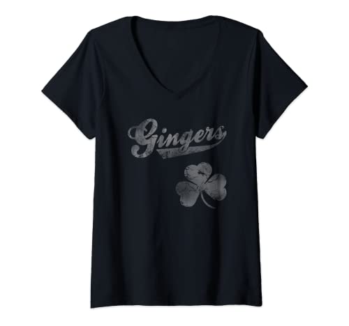 Mujer Vintage Fade Gingers Sporty Irish St Patricks Day Hombres Mujeres Camiseta Cuello V