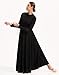 Sanmsoner Praise Dance Dresses for Women High Neck Long Sleeve Dancewear Liturgical Worship Dress,Soft Lining(238110-06-M) Black-Solid