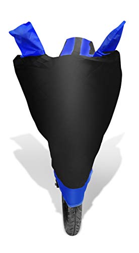 Image of Auto Hub Bike Cover Compatible with Glamour with Mirror Pocket, Dustproof, Heat Resistant, Triple Stitched, Glamour Bike Cover- Black, Blue