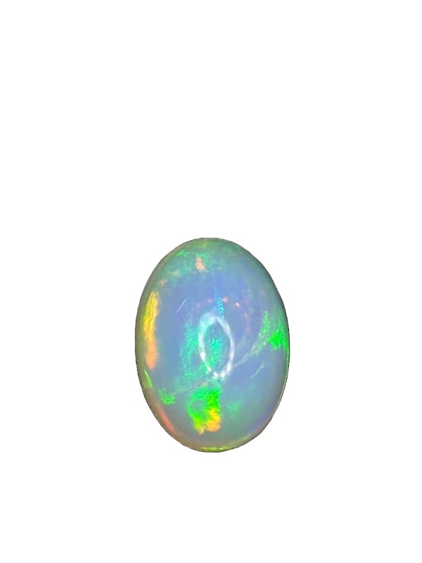 Opale blanche cabochon 13,90 x 10 mm, opale naturelle éthiopienne pour fabrication de bijoux