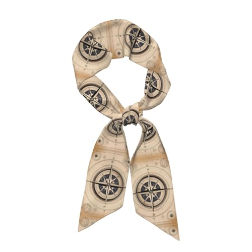 compass sea Prints Women's Fashion Scarf - Head Hair Accessories Versatile Scarf for Women Valentine's Day and Mother's Day