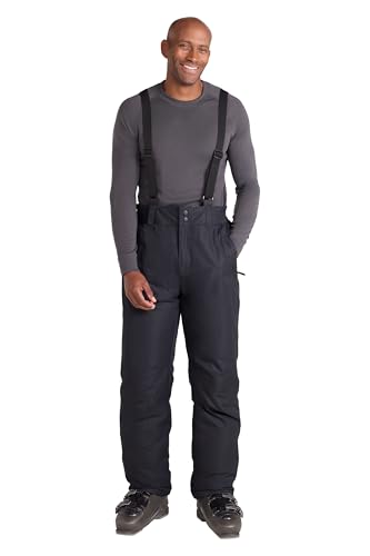 Mountain Warehouse Dusk II Mens Ski Pants - Warm Padded Fleece Lined Trousers Thermal Tested -20 C & Snowpoof - Winter Skiing Winter Sports Walking Black L