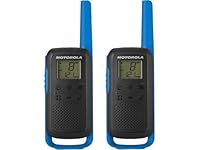 Motorola Solutions – T62 PMR Blau, Walkie Talkie Talkabout, PMR446 Citizens Band Radio, 16 Kanäle und 121 Codes, 8 km Reichweite, Blau, lizenzfreies, LCD-Bildschirm