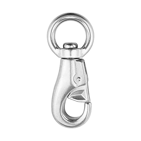 Swivel Eye Snap Hook 304 Stainless Steel Spring Buckle Heavy Duty Flag Pole Clip Multifunctional Spring Swivel Hook Cover