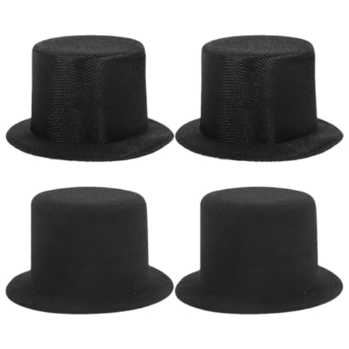 JOINPAYA 4pcs Mini Top Hats for Crafts: Pet Cat Costume Top Hat Christmas Snowman Doll Cap Kitten Puppy Pet Formal Accessories 3.54X3.54X1.77Inch