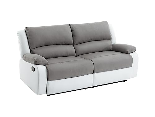 LOUNGITUDE Sofás, Madera de ingeniería, Blanco/Gris, L193 x 93x H96cm