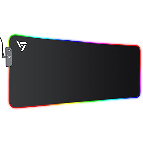 RGB Gaming Mouse Pad , Large Mouse Pad RGB , Oversized Glowing RGB Extended Waterproof Soft Desk Mat Surface RGB Mouse Pad XL with 13 Lighting Modes 2 Brightness Level for Gaming PC, 31.5Ã—11.8 in