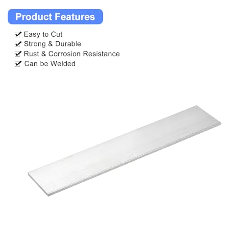 Image of uxcell Square Aluminum Flat Bar, 3 /16 inch Thick 2.2 inch Width 12 inch Length Square Aluminum Bar 6061 Aluminum Flat Plate, 4 x 55 x 305mm T6511 Solid New Mill Stock for Industrial Building