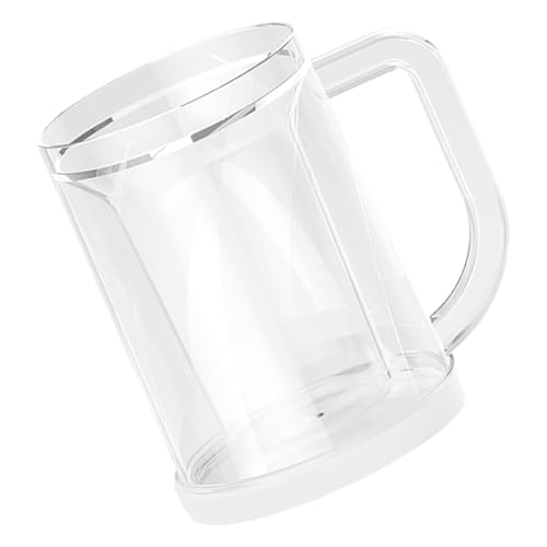 CIYODO Taza de Cerveza de Plástico con Asa Vaso Transparente para Bebidas Frías para Fiestas y Reuniones Capacidad y Diseño Elegante