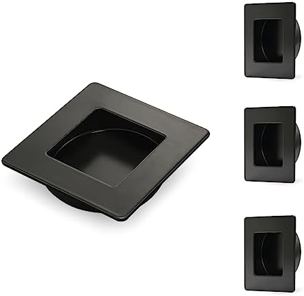 HOMOTEK Stainless Steel Flush Handles, 2-3/4 Inch Square Recessed Sliding Closet ...