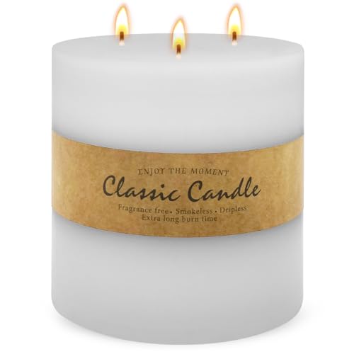 UNICY 3-Wick White Pillar Candle