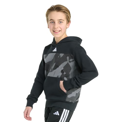adidas Boys' Long Sleeve Color Block Halftone Camo Printed Pullover Hoodie3