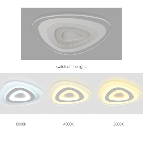 Plafonnier LED moderne dimmable blanc de 52cm avec télécommande - 3