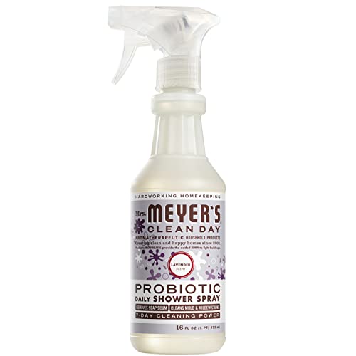 MRS. MEYER'S CLEAN DAY's Probiotic Daily Shower Spray Cleaner, Made With Essential Oils And Other Thoughtfully Chosen Ingredients, Lavender, 16 oz.