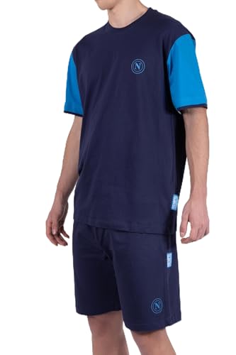 hermet Pigiama Corto Homewear Napoli Uomo Ensemble de Pijama, Bleu, S Mixte