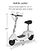 OKAI | Ceetle Pro | Electric Scooter with Seat | Up to 35 Miles Range | 15.5MPH | Stylish Moped Scooter | 10 inch Vacuum Tires | White | UL 2272 Certified