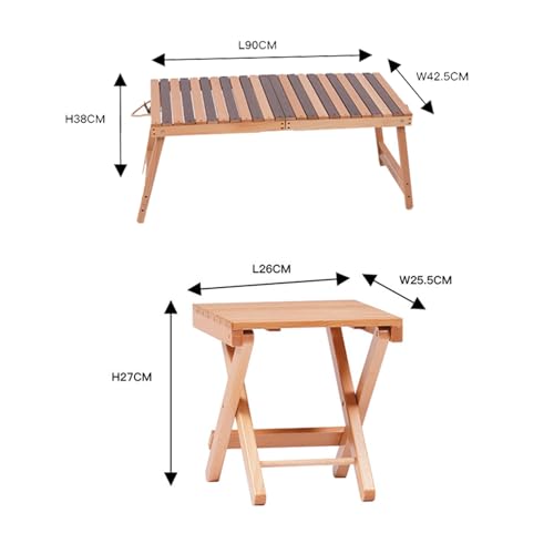 Table pliable Bea Air avec table d'appoint et tabourets ultra compacts - 3