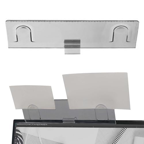 PAVIKEモニターメモボード 【?24*7.2*0.2cm】パソコン 付箋張り付けボード パソコン モニター ディスプレイ 付箋ボード 備忘録棚、メモ用粘着板、事務用品は、左右両側に使用でき、ノートパソコン用の付箋付き展示板を使用することができる