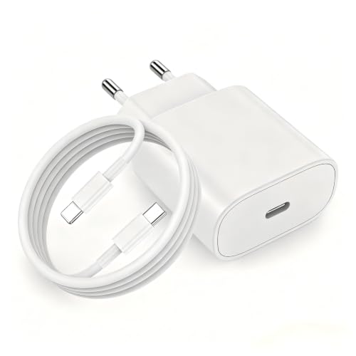 DGVERS 20W USB C Ladegerät & Ladekabel USBC für iPhone 17 16 15 (Pro Max/Pro/Plus) 17 Air/16e USB C Schnellladegerät & Schnellladekabel 2M für iPad Air/Mini USBC Adapter/Netzteil/Stecker