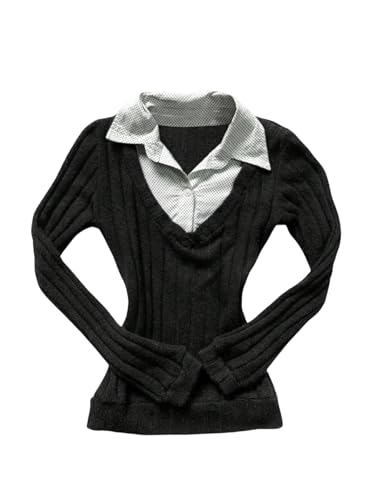 SOLY HUX Women's Long Sleeve Collared T Shirt...