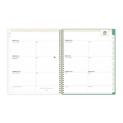 Blue Sky Day Designer For 2023-2024 Academic Year Weekly And Monthly Planner, 8.5' X 11', Frosted Flexible Cover, Wirebound, Palms (137891-A24) #TOP1