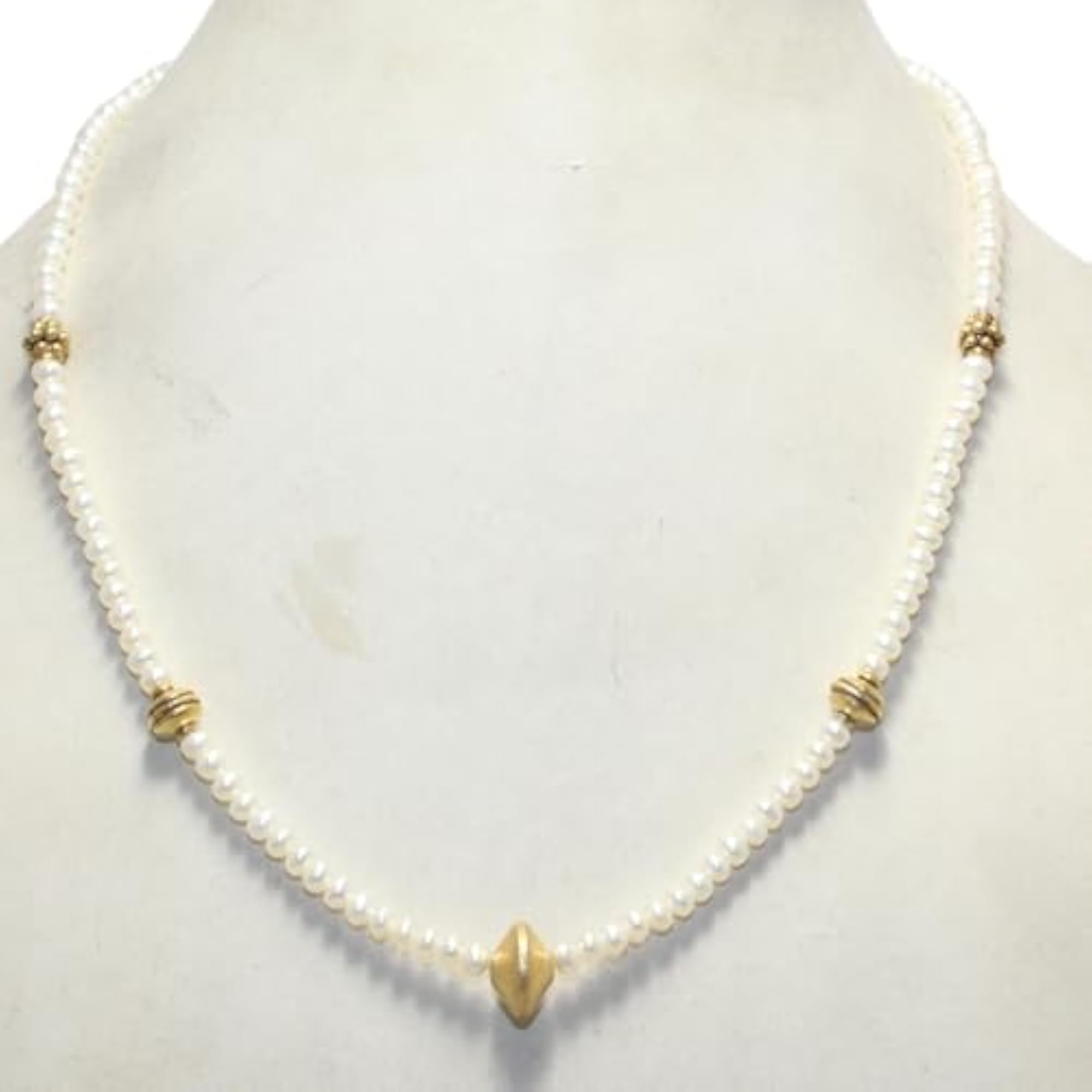 Women's 925 Sterling Silver Freshwater Pearl Gemstone Necklace, 18"