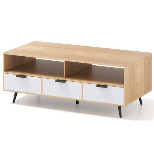 Image of Multigot Coffee Table, 120cm Farmhouse Cocktail Center Table