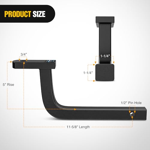 Image of Nilight Trailer Hitch Ball Mount with 1 /2 inch Hitch Pin Clip Fits 1-1 /4 Inch Receiver 3,500 lbs 3 /4 Inch Hole 5 Inch Rise,