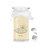 Juwelkerze Warm vanilla cookies Ohrringe Silber - Schmuckkerze - große Duftkerze mit Vanillaem Duft - cremee Kerze mit Schmuck Überraschung