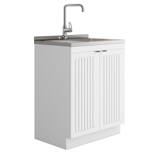SIMPLIHOME Murphy Utility Sink & Cabinet 28-inch