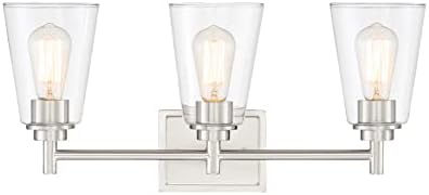 Designers Fountain 3-Light Westin Bathroom Vanity Lights Fixture, 22.5 Inch Wall Mount Sconce for Bedroom or Over Mirror, Satin Platinum, 95703-SP