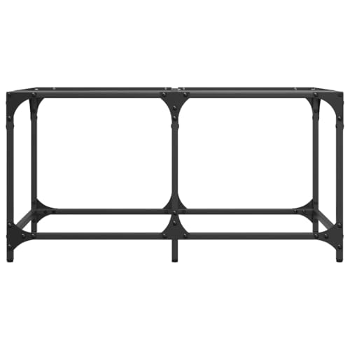 Table Basse en Verre Transparent et Acier Moderne 78,5x40x40cm