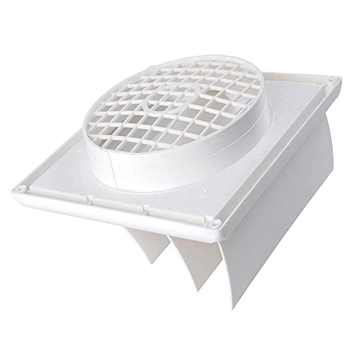 6 inch Dryer Vent Cover Outdoor, Exterior Wall Vent Cover, White