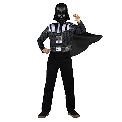 STAR WARS Darth Vader Youth Muscle Chest Box Set - Padded Costume Top and Cape with Plastic Mask