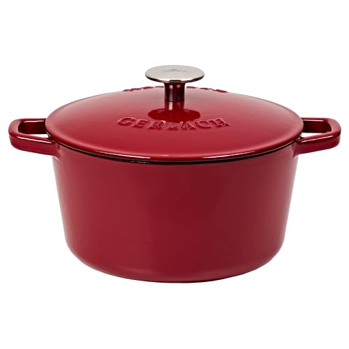 Gerlach 1760 Ghisa Pentola 3 L Ghisa Casseruola Con Coperchio Cocotte Per Tutti I Forni Forno Bordeaux Naturale Iron