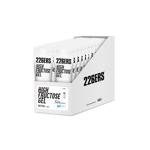 226ERS - High Fructose Gel, Gel Energético para Deportistas, con Maltodextrina, Sodio y Fructosa, Vegano y Sin Gluten, Aporte Hidratos de Carbono, Sabor Neutral, 24 Geles x 80 g