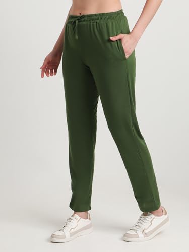 Image of T T Women Regular Fit Poly Jersey Solid Trackpant