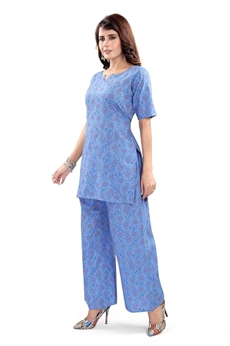 Image of Mom&Bae Women's Pure Cotton Printed Lounge Wear Comfy Night Suit Co-ord Set
