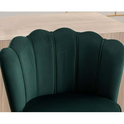 Image of Dream Furnishing - Set of 2 Bar /Kitchen Chairs 360 Degree Rotatable Swivel Elegant Classy & Comfortable Chair with Golden Base and Velvet Fabric (2 Chairs) (Green Flower)