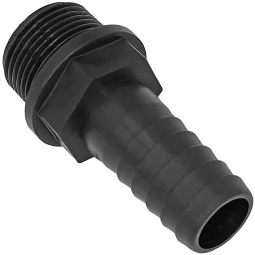 Threaded Fitting Plastic PP PE PVC Hose Nozzle with 1 Inch Pipe Male Thread Male Thread and 26 mm Diameter Hose Nozzle