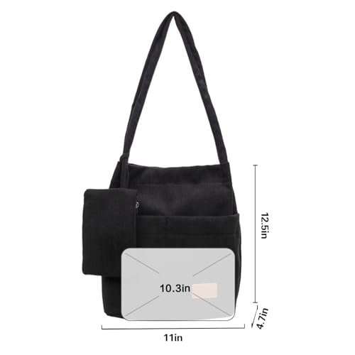 Bolso Tote grande de pana para mujer miniatura 4