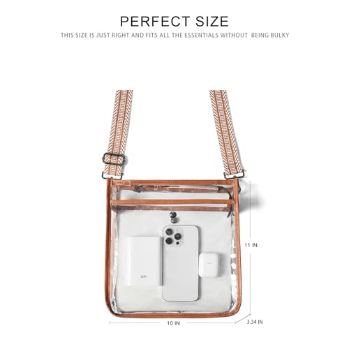 Image of Bluome Clear Bag for Stadium Events 12x12x6, Clear Purses Stadium Bag Crossbody Purses for Concerts Football Games Travel